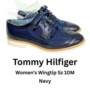 Tommy Hilfiger Women's Navy Wingtip Flats - Sz 10